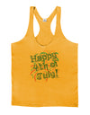 Happy 4th of July - Fireworks Design Mens String Tank Top-Men's String Tank Tops-LOBBO-Gold-Small-Davson Sales