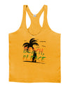 Beach Please - Summer Colors with Palm Trees Mens String Tank Top-Men's String Tank Tops-LOBBO-Gold-Small-Davson Sales