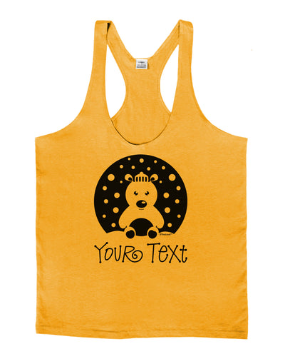 Personalized Matching Polar Bear Family Design - Your Text Mens String Tank Top-Men's String Tank Tops-LOBBO-Gold-Small-Davson Sales