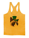 Leprechaun Disgruntled Cat Mens String Tank Top-Men's String Tank Tops-LOBBO-Gold-Small-Davson Sales