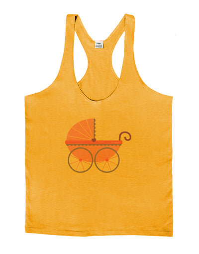 Baby Girl Carriage Mens String Tank Top-Men's String Tank Tops-LOBBO-Gold-Small-Davson Sales