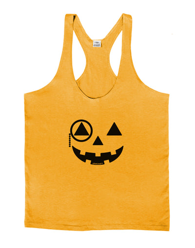 Monocle Jack-o-Lantern B-W Mens String Tank Top-Men's String Tank Tops-LOBBO-Gold-Small-Davson Sales