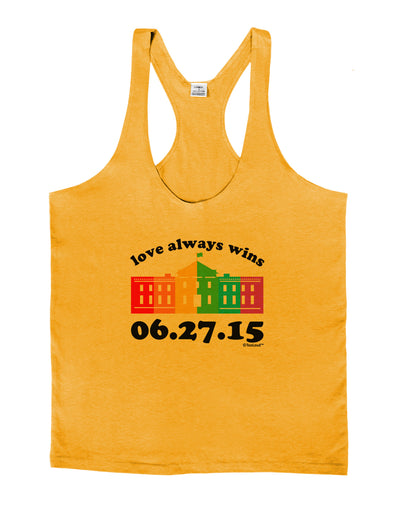 Love Always Wins with Date - Marriage Equality Mens String Tank Top-Men's String Tank Tops-LOBBO-Gold-Small-Davson Sales