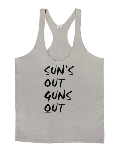 Suns Out Guns Out Mens String Tank Top-Men's String Tank Tops-LOBBO-Light-Gray-Small-Davson Sales