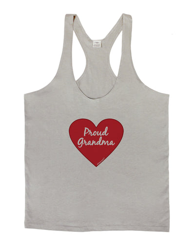 Proud Grandma Heart Mens String Tank Top-Men's String Tank Tops-LOBBO-Light-Gray-Small-Davson Sales