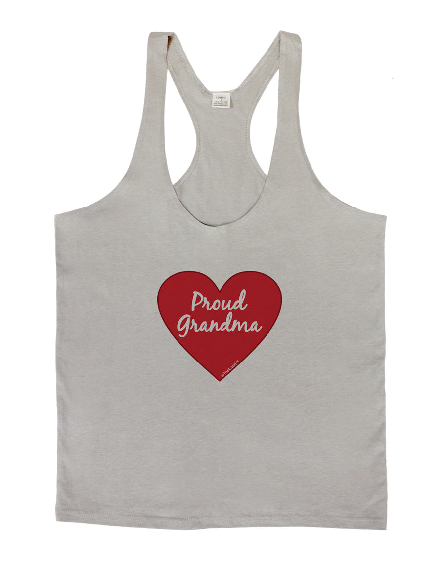 Proud Grandma Heart Mens String Tank Top-Men's String Tank Tops-LOBBO-White-Small-Davson Sales