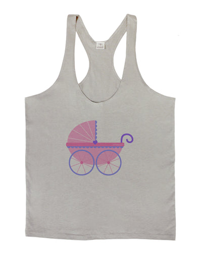 Baby Girl Carriage Mens String Tank Top-Men's String Tank Tops-LOBBO-Light-Gray-Small-Davson Sales