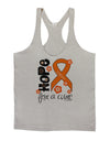 Hope for a Cure - Orange Ribbon Leukemia - Flowers Mens String Tank Top-Men's String Tank Tops-LOBBO-Light-Gray-Small-Davson Sales