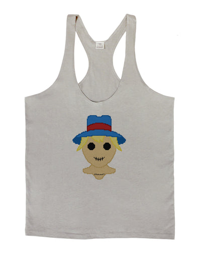 Cute Pixel Scarecrow Mens String Tank Top-Men's String Tank Tops-LOBBO-Light-Gray-Small-Davson Sales