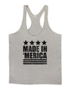 Made in Merica - Stars and Stripes Design Mens String Tank Top-Men's String Tank Tops-LOBBO-Light-Gray-Small-Davson Sales