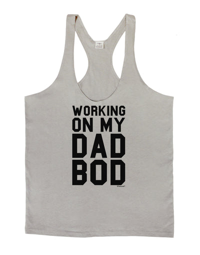 TooLoud Working On My Dad Bod Mens String Tank Top-LOBBO-Light-Gray-Small-Davson Sales