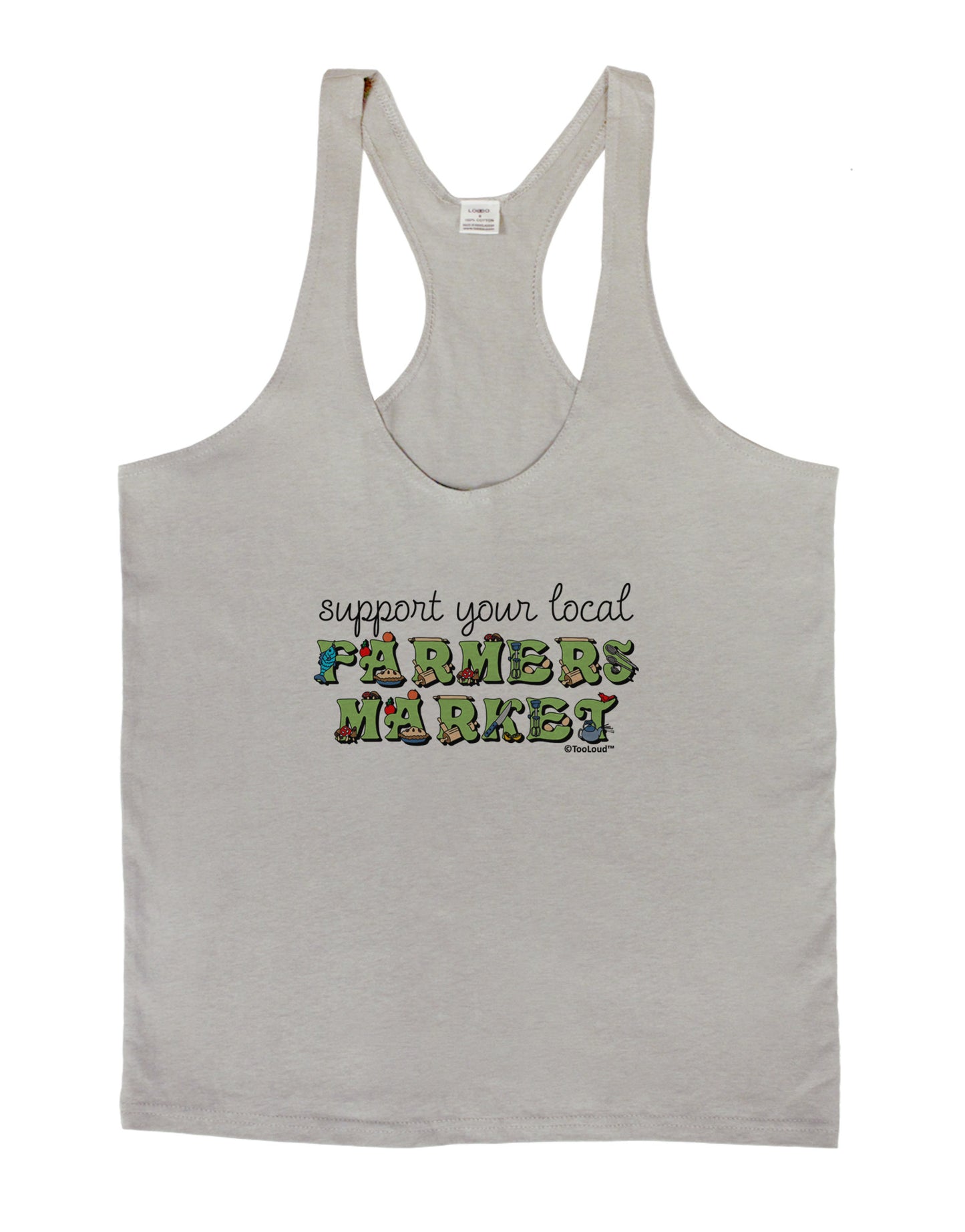 Support Your Local Farmers Market - Color Mens String Tank Top-Men's String Tank Tops-LOBBO-Light-Gray-Small-Davson Sales
