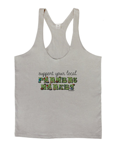 Support Your Local Farmers Market - Color Mens String Tank Top-Men's String Tank Tops-LOBBO-Light-Gray-Small-Davson Sales