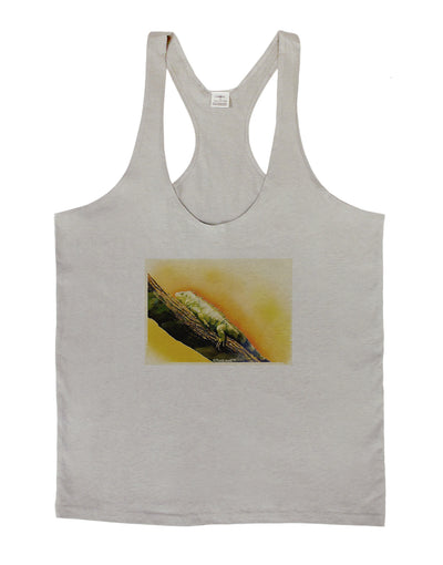 Iguana Watercolor Mens String Tank Top-Men's String Tank Tops-LOBBO-Light-Gray-Small-Davson Sales