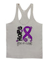 Hope for a Cure - Purple Ribbon Crohn’s Disease - Flowers Mens String Tank Top-Men's String Tank Tops-LOBBO-Light-Gray-Small-Davson Sales