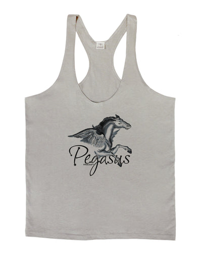 Pegasus Color Illustration Mens String Tank Top-Men's String Tank Tops-LOBBO-Light-Gray-Small-Davson Sales