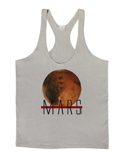 Planet Mars Text Mens String Tank Top-Men's String Tank Tops-LOBBO-Light-Gray-Small-Davson Sales