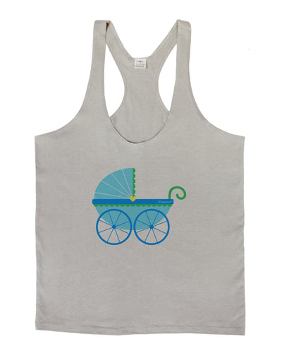 Baby Boy Carriage Mens String Tank Top-Men's String Tank Tops-LOBBO-Light-Gray-Small-Davson Sales