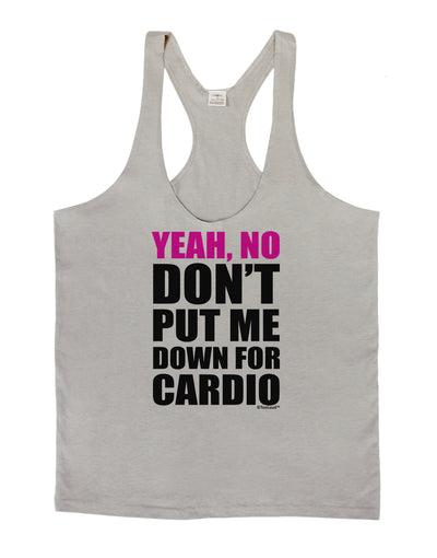 TooLoud Yeah No Don't Put Me Down For Cardio Mens String Tank Top-Men's String Tank Tops-LOBBO-Light-Gray-Small-Davson Sales