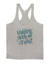 Happy 4th of July - Fireworks Design Mens String Tank Top-Men's String Tank Tops-LOBBO-Light-Gray-Small-Davson Sales