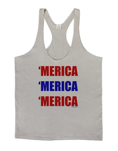 Merica Merica Merica - Red and Blue Mens String Tank Top-Men's String Tank Tops-LOBBO-Light-Gray-Small-Davson Sales