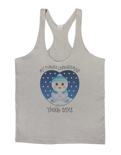 Personalized My First Christmas Snowbaby Blue Mens String Tank Top-Men's String Tank Tops-LOBBO-Light-Gray-Small-Davson Sales