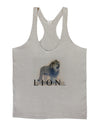 Lion Watercolor B Text Mens String Tank Top-Men's String Tank Tops-LOBBO-Light-Gray-Small-Davson Sales