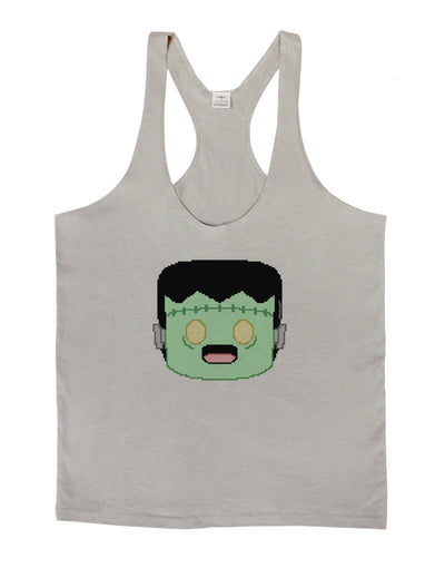 Cute Pixel Monster Mens String Tank Top-Men's String Tank Tops-LOBBO-Light-Gray-Small-Davson Sales