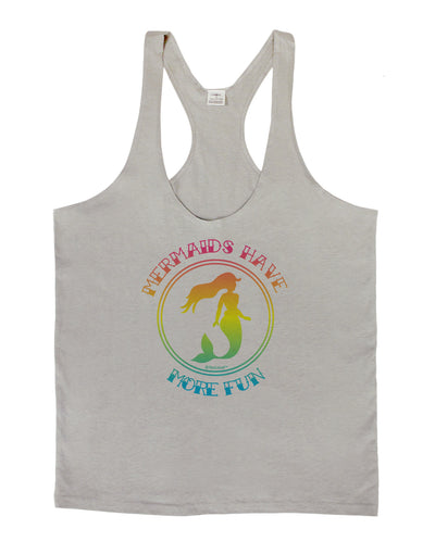 Mermaids Have More Fun - Beachy Colors Mens String Tank Top-Men's String Tank Tops-LOBBO-Light-Gray-Small-Davson Sales