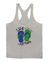 Life is Better in Flip Flops - Blue and Green Mens String Tank Top-Men's String Tank Tops-LOBBO-Light-Gray-Small-Davson Sales