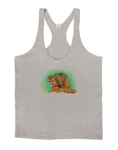 Squirrel Monkey Watercolor Mens String Tank Top-Men's String Tank Tops-LOBBO-Light-Gray-Small-Davson Sales