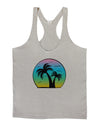 Palm Trees Silhouette - Beach Sunset Design Mens String Tank Top-Men's String Tank Tops-LOBBO-Light-Gray-Small-Davson Sales