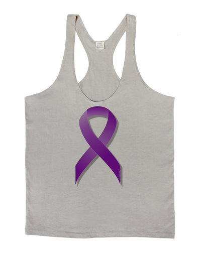 Crohn’s Disease Awareness Ribbon - Purple Mens String Tank Top-Men's String Tank Tops-LOBBO-Light-Gray-Small-Davson Sales