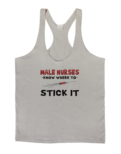 Male Nurses - Stick It Mens String Tank Top-Men's String Tank Tops-LOBBO-Light-Gray-Small-Davson Sales