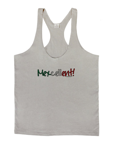 Mexcellent Flag Color - Cinco De Mayo Mens String Tank Top-Men's String Tank Tops-LOBBO-Light-Gray-Small-Davson Sales