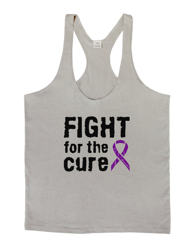 Fight for the Cure - Purple Ribbon Crohn’s Disease Mens String Tank Top-Men's String Tank Tops-LOBBO-Light-Gray-Small-Davson Sales