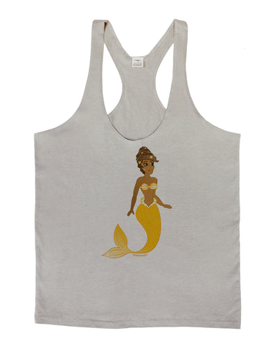 Mermaid Design - Yellow Mens String Tank Top-Men's String Tank Tops-LOBBO-Light-Gray-Small-Davson Sales