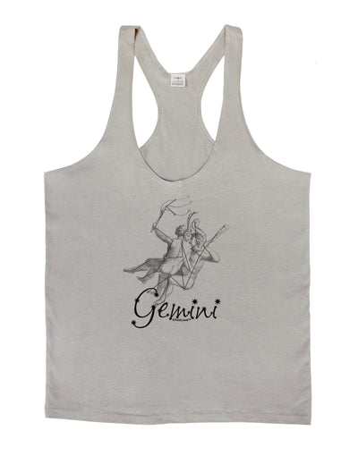 Gemini Constellation Mens String Tank Top-Men's String Tank Tops-LOBBO-Light-Gray-Small-Davson Sales