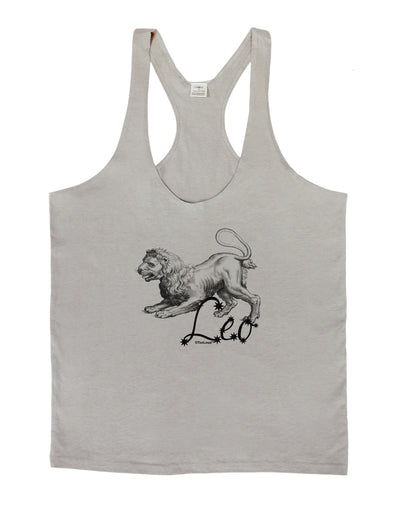 Leo Illustration Mens String Tank Top-Men's String Tank Tops-LOBBO-Light-Gray-Small-Davson Sales