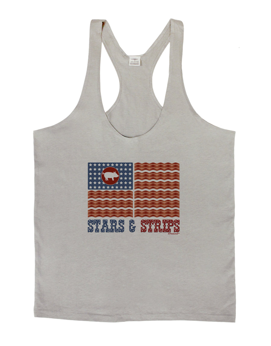 American Bacon Flag - Stars and Strips Mens String Tank Top-Men's String Tank Tops-LOBBO-White-Small-Davson Sales