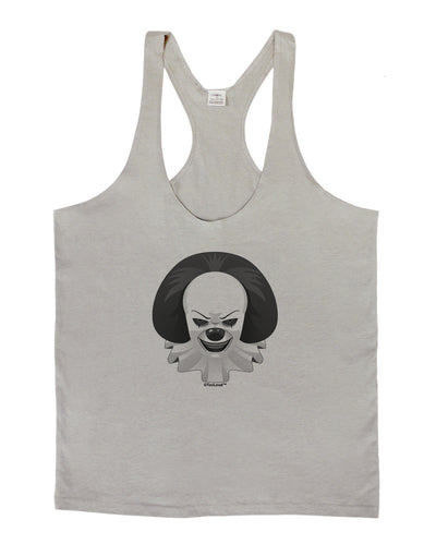 Scary Clown Grayscale Mens String Tank Top-Men's String Tank Tops-LOBBO-Light-Gray-Small-Davson Sales