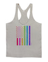 American Pride - Rainbow Flag Mens String Tank Top-Men's String Tank Tops-LOBBO-Light-Gray-Small-Davson Sales