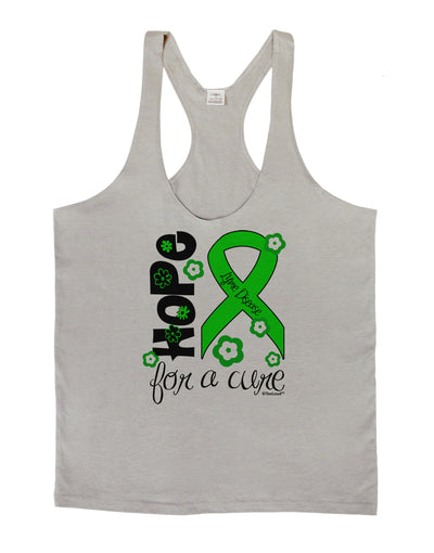 Hope for a Cure - Lime Green Ribbon Lyme Disease - Flowers Mens String Tank Top-Men's String Tank Tops-LOBBO-Light-Gray-Small-Davson Sales