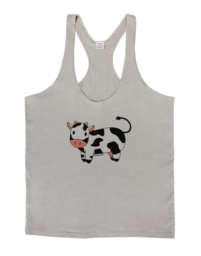 Cute Cow Mens String Tank Top-Men's String Tank Tops-LOBBO-Light-Gray-Small-Davson Sales