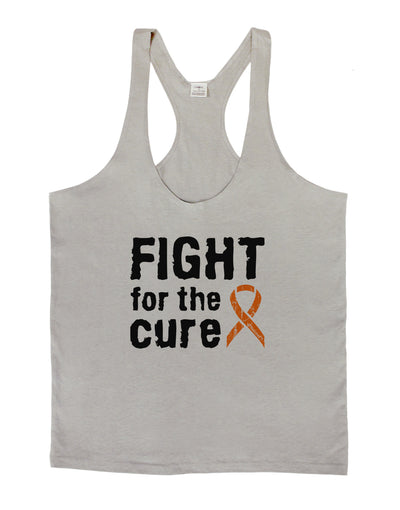 Fight for the Cure - Orange Ribbon Leukemia Mens String Tank Top-Men's String Tank Tops-LOBBO-Light-Gray-Small-Davson Sales