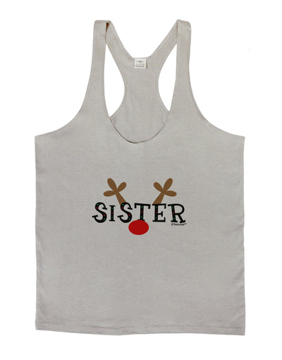 Matching Family Christmas Design - Reindeer - Sister Mens String Tank Top by TooLoud-LOBBO-Light-Gray-Small-Davson Sales