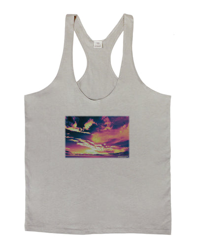 Blue Mesa Reservoir Surreal Mens String Tank Top-Men's String Tank Tops-LOBBO-Light-Gray-Small-Davson Sales