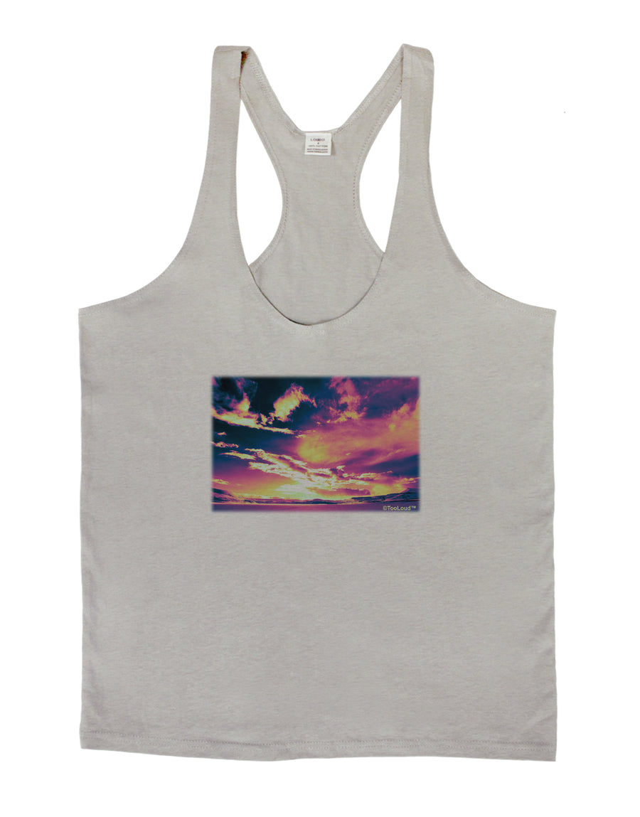 Blue Mesa Reservoir Surreal Mens String Tank Top-Men's String Tank Tops-LOBBO-White-Small-Davson Sales