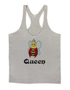 Queen Bee Text 2 Mens String Tank Top-Men's String Tank Tops-LOBBO-Light-Gray-Small-Davson Sales