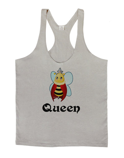 Queen Bee Text 2 Mens String Tank Top-Men's String Tank Tops-LOBBO-Light-Gray-Small-Davson Sales